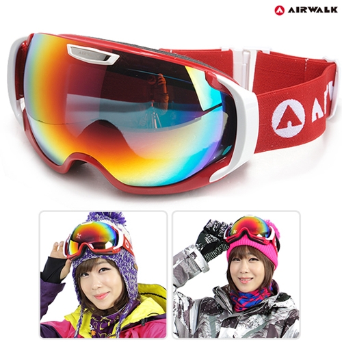에어워크 남녀공용 스키/보드 고글 ID013F/김서림방지/자외선차단렌즈/헬멧착용가능